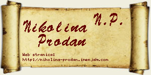 Nikolina Prodan vizit kartica